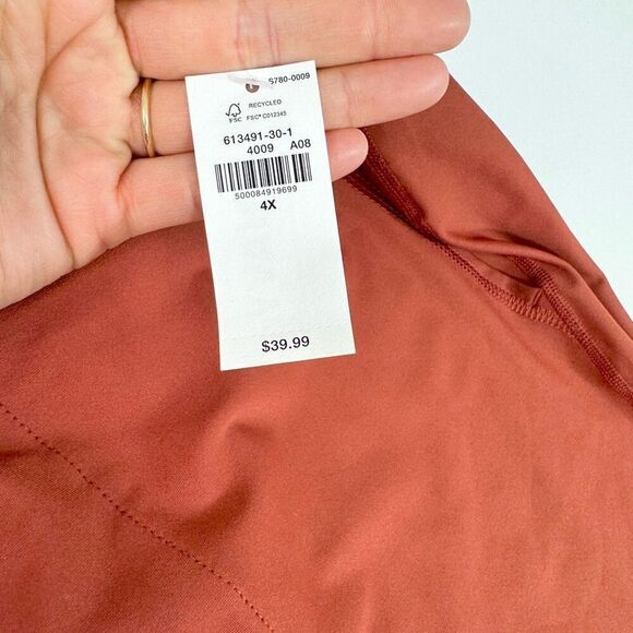 Old Navy Leggings Womens 4X Brown Solid High-Rise Go-Dry Powersoft Activewear Ne - Picture 3 of 12